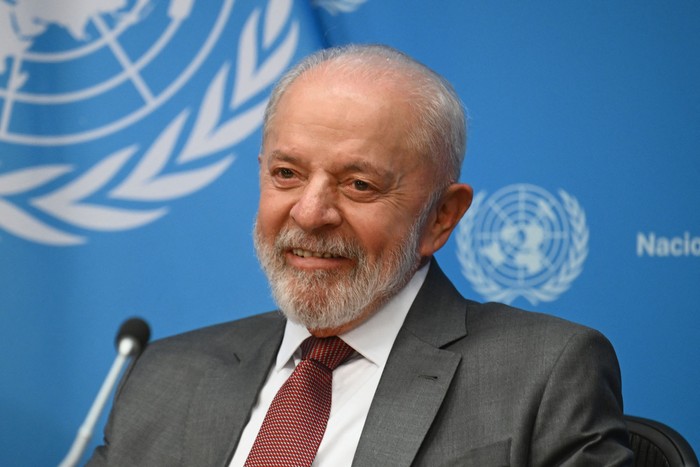 Luiz Inácio Lula da Silva durante una conferencia de prensa al margen de la 79ª Asamblea General de las Naciones Unidas, el 25 de setiembre, en la sede de la ONU en Nueva York. · Foto: Angela Weiss, AFP