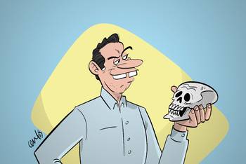 Foto principal del artículo '12 pronunciamientos recientes de Yamandú Orsi' · Ilustración: Cristian Moreira (MiLoco)