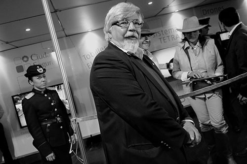 Eduardo Bonomi, ayer, durante la inauguración del stand del Ministerio del Interior en la Criolla del Prado, en Montevideo. / Foto: Nicolás Celaya