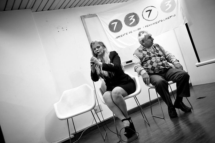 Jacqueline Dárdano y Luis Rosadilla, ayer durante la presentación de la lista 7373 de la Corriente de Acción y Pensamiento-Libertad./ Foto: Nicolás Celaya