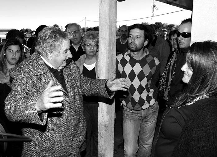 José Mujica, ayer, durante la inauguración en la colonia Reglamento de Tierras de 1815, en Florida. / Foto: Juan Commitante, presidencia uruguaya.