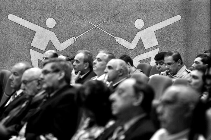 Ayer en el anfiteatro Cascos Azules de la Escuela Nacional de Operaciones de Paz del Uruguay. Foto: Federico Gutiérrez