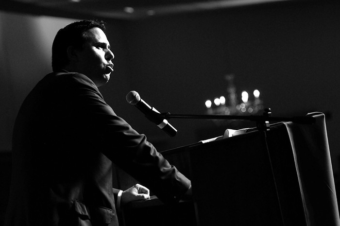 Diego Canepa, ayer, durante el acto del Frente Unido. / Foto: Nicolás Celaya