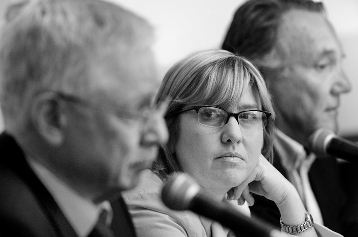 Jorge Basso, Cristina Lustemberg y Ariel Montalbán, ayer durante la presentación en el Ministerio de Salud Pública. Foto: Pablo Vignal