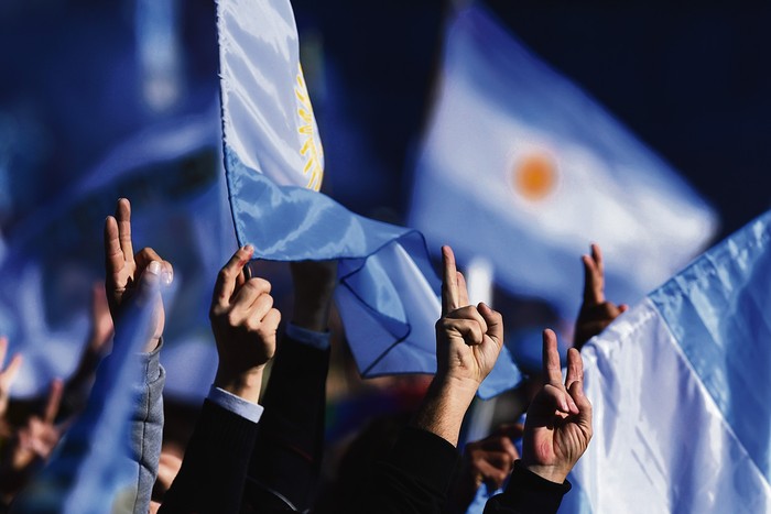 Partidarios de Cristina Fernández durante un acto de Unión Ciudadana, el 20 de junio. Foto: Eitan Abramovich, Afp
