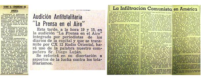 _El País_, 11 de marzo de 1954, página 5; _La prensa en el aire_, y _El País_, 17 de febrero de 1954, página 2.