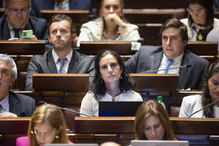 Azucena Arbeleche, durante la interpelación en la Cámara de Diputados (19.05.2022). · Foto: Alessandro Maradei