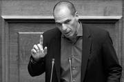Yanis Varoufakis, ministro griego de Finanzas, hablando ayer, en el Parlamento de Atenas, en Grecia.  Foto: Yannis Kolesidis, Efe