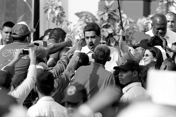 Nicolás Maduro durante una manifestación, el martes, en Caracas. Foto: Federico Parra, Afp