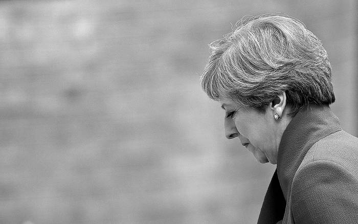 Theresa May, primera ministra de Gran Bretaña, luego de una rueda de prensa en Londres. Foto: Adrian Dennis, AFP
