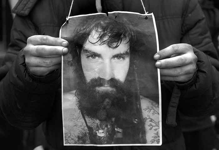 Manifestación por Santiago Maldonado, frente al Congreso Argentino, en Buenos Aires. Foto: Juan Mabromata, AFP (archivo, agosto de 2017)