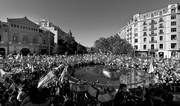 Manifestación a favor de la unidad de España, ayer, en Barcelona. Foto: Lluís Gené, AFP