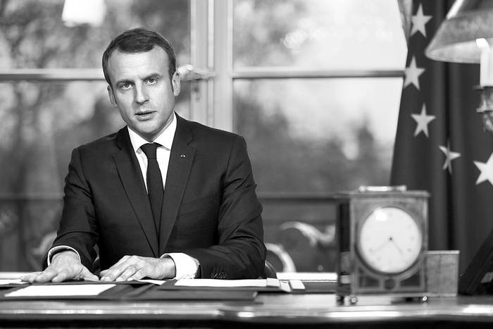 Emmanuel Macron, presidente francés, el 30 de diciembre, en el Palacio del Elíseo en París. Foto: Philippe Lopez, AFP