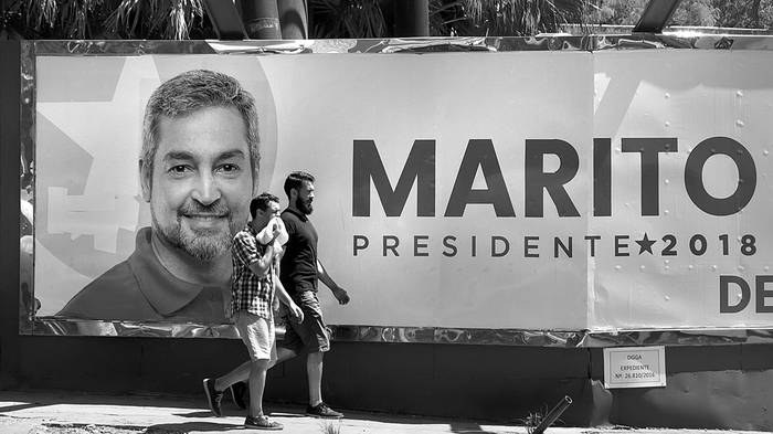 Publicidad electoral de Mario Abdo Benítez, uno de los candidatos del partido gobernante, el 16 de diciembre, en Asunción, Paraguay. Foto: Norberto Duarte, AFP