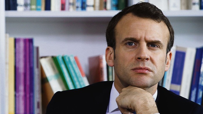 Emmanuel Macron, presidente francés, el 5 de abril, en Ruan, Normandía.
