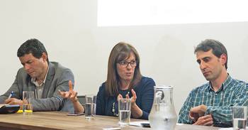 Eduardo Pereyra, Viviana Martínez y Fernando Isabella, en una actividad del Día del Futuro sobre Trabajo. Eduardo Pereyra, Viviana Martínez y Fernando Isabella, en una actividad del Día del Futuro sobre Trabajo.