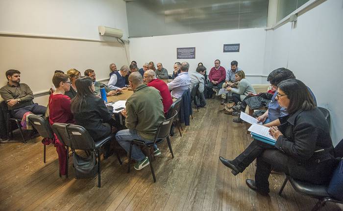 Reunión del Consejo de Salarios, grupo 15, en el Ministerio de Trabajo y Seguridad Social (archivo, octubre de 2018). · Foto: Federico Gutiérrez