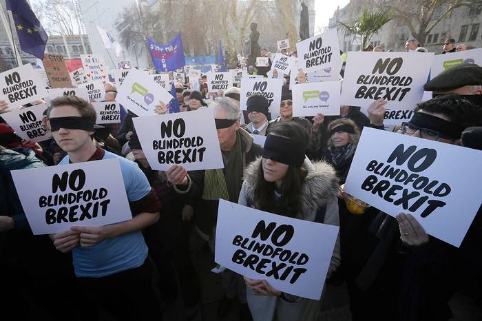 Manifestación anti brexit en demanda de un segundo referéndum, ayer, en Londres, Reino Unido.foto: · Foto: Tim Ireland