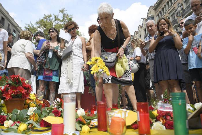 Homenaje a las víctimas del ataque terrorista en Las Ramblas, en Barcelona, el 17 de agosto de 2017 en Barcelona (archivo, agosto de 2018).
 · Foto: Lluis Gene, AFP