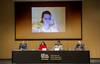 Daniel Prieto, Cecilia Rozenblum, Guillermo Banzato y Dante Cid, durante una teleconferencia con Alexandra Elbakyan, durante actividad Miradas sobre el Acceso a la Literatura Científica, en el Aula Magna de la FIC. · Foto: Ernesto Ryan Daniel Prieto, Cecilia Rozenblum, Guillermo Banzato y Dante Cid, durante una teleconferencia con Alexandra Elbakyan, durante actividad Miradas sobre el Acceso a la Literatura Científica, en el Aula Magna de la FIC. · Foto: Ernesto Ryan