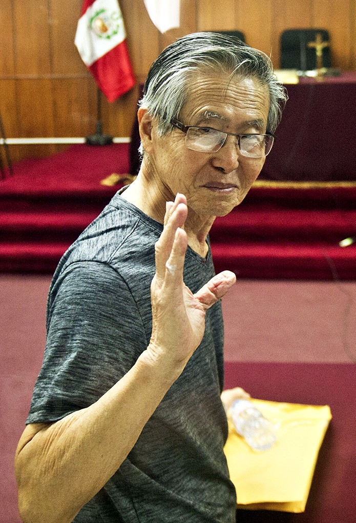 Alberto Fujimori, el 8 de enero de 2015, durante una instancia judicial por las causas de las que está  cusado, en Perú. Foto: Ernesto Benavides, Afp