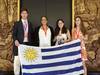Eddie Kaitazoff, Natalia Álvarez, María Elena Vuan y Lucía Viñas, en Maison de la Chimie, sede de la ceremonia de apertura. Foto: gentileza de Natalia a Álvarez Eddie Kaitazoff, Natalia Álvarez, María Elena Vuan y Lucía Viñas, en Maison de la Chimie, sede de la ceremonia de apertura. Foto: gentileza de Natalia a Álvarez