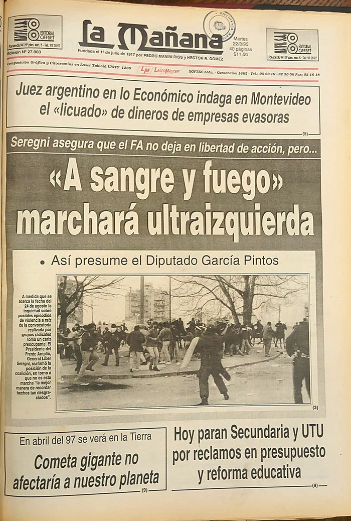 Portada del matutino La Mañana.