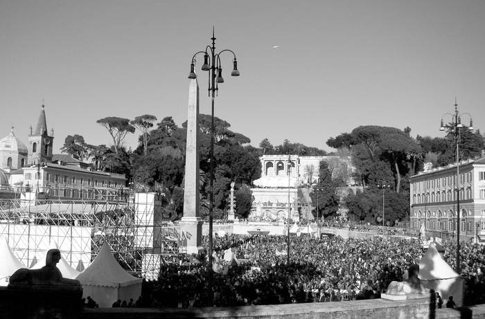 Acto de la nueva coalición Unions, el sábado en la Piazza del Popolo, en Roma, Italia. Foto: Nadia Angelucci