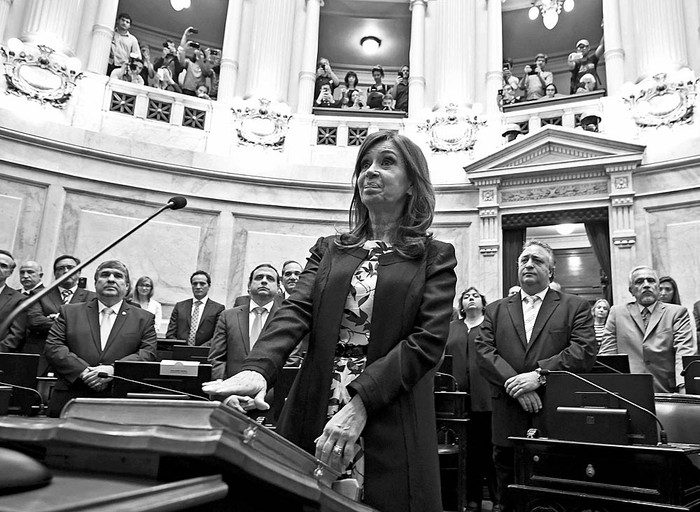 Cristina Fernández de Kirchner, ayer en el Congreso. Foto: Senado Argentino, AFP