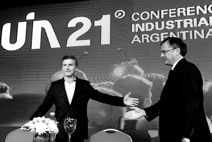Mauricio Macri, el lunes, durante la conferencia de la Unión Industrial Argentina, en el Salón Blanco del Complejo Golden Center,en Buenos Aires. • foto: s/d de Autor, Presidencia Argentina