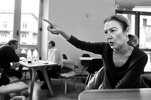 Susi Sánchez, durante la entrevista, en el Teatro Solis./ Foto: Pedro Rincón