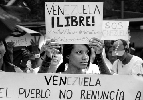 Marcha en apoyo a los venezolanos, en Santiago de Chile (Chile). Foto: Ariel Marinkovic, Efe