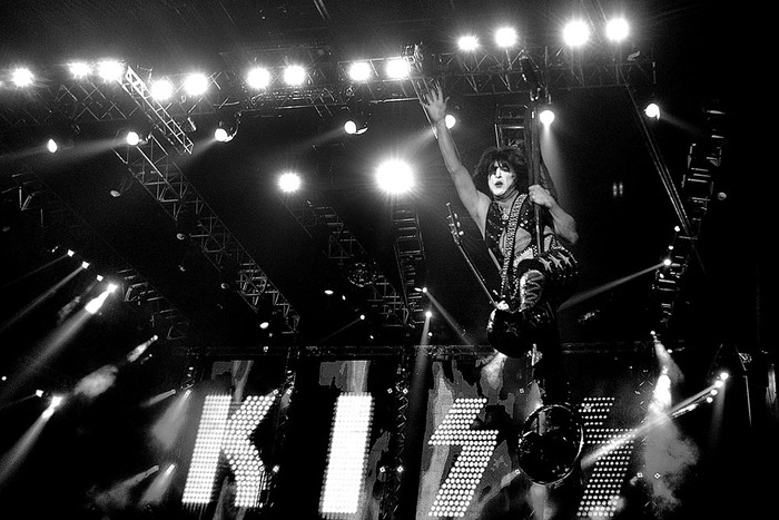 Paul Stanley, de Kiss, el sábado, en el Parque Central. Foto: Mauricio Kühne