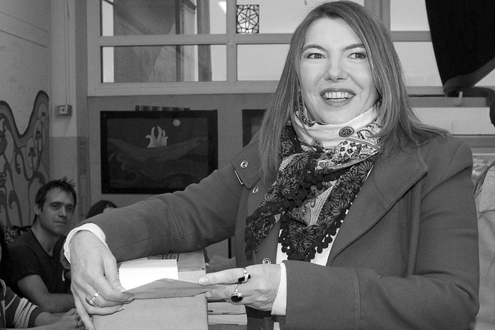 Rosana Bertone, del Frente para la Victoria, triunfadora en las elecciones a gobernador de Tierra del Fuego, el domingo, en Ushuaia.Foto: Pablo Barone, Afp
