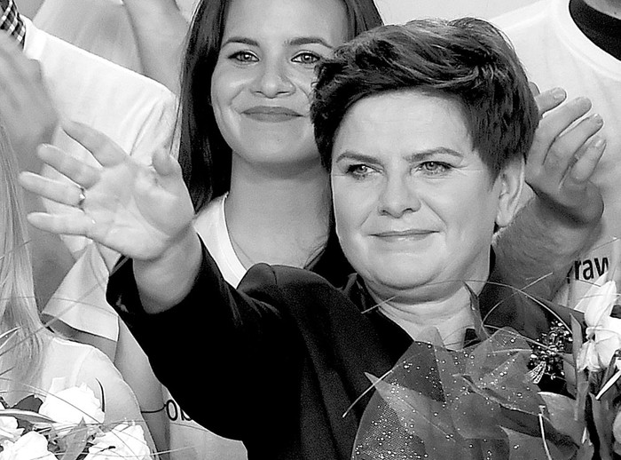 Beata Szydlo celebra en la sede de su partido en Varsovia. Foto: Janek Skarzynski, Afp/Alternativecrop