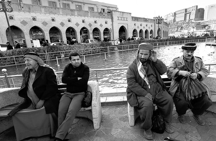 Kurdos iraquíes, ayer, en la Ciudadela Arbil, en Erbil, capital de la región autónoma kurda del norte de Irak. Foto: Safin Hamed, Afp