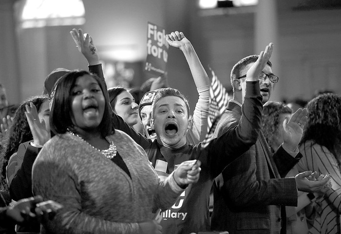 Partidarios de Hillary Clinton, ayer, en Boston, Massachusetts.Foto: Justin Sullivan, Afp