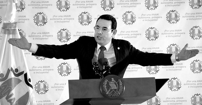 Jimmy Morales, presidente guatemalteco, el 29 de agosto, en Ciudad de Guatemala. Foto: Johan Ordóñez, AFP