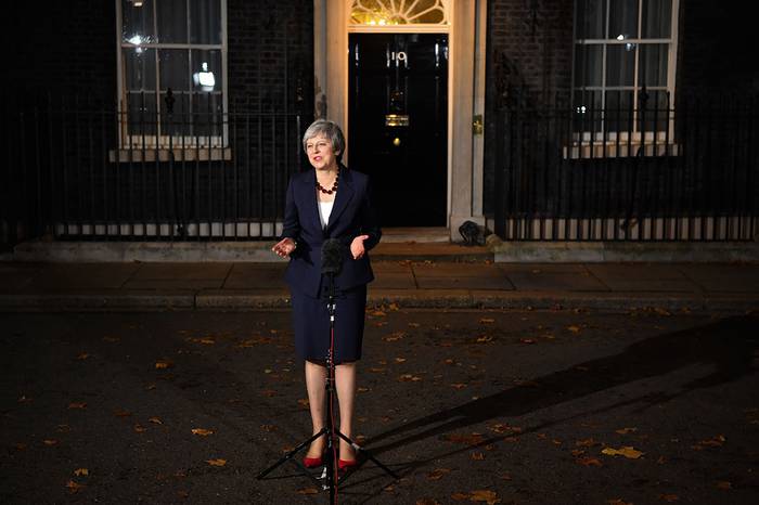 Theresa May, primera ministra británica, da una conferencia de prensa, ayer, en Londres.
 · Foto: Ben Stansall