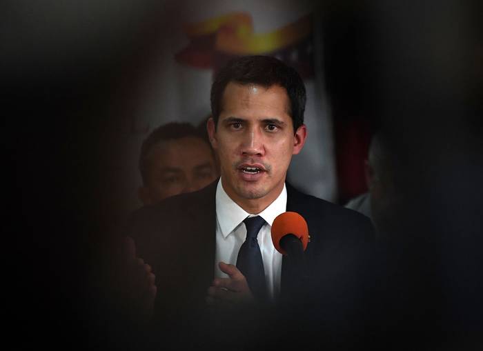 Juan Guaidó, durante una conferencia de prensa, en Caracas, en mayo de 2019. 

 · Foto: Ronaldo Schemidt, AFP