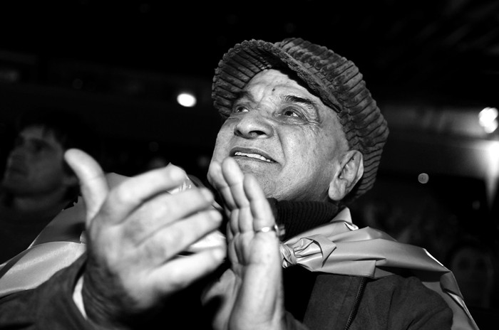 José Alanís, en el lanzamiento del Espacio 609 del Frente Amplio, en el teatro El Galpón. / Foto: Nicolás Celaya (archivo, abril de 2014)