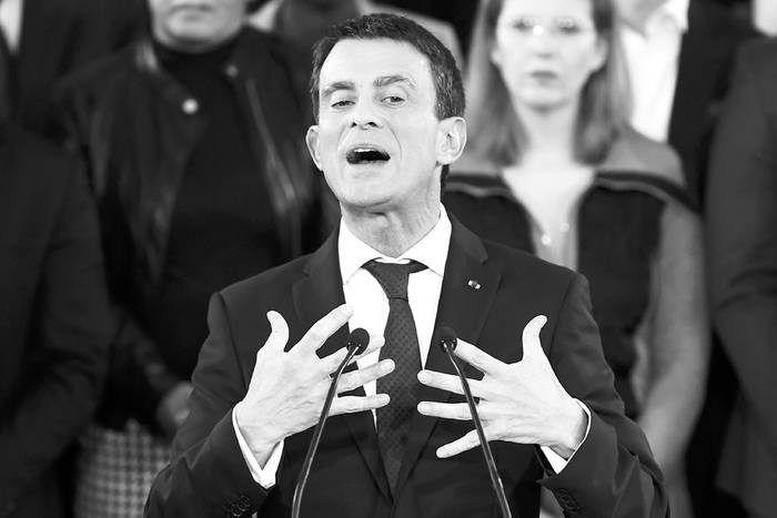 Manuel Valls durante la conferencia de prensa en la que anunció su renuncia al cargo de primer ministro de Francia. / foto: lionel bonaventure, afp