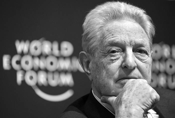 El financista Húngaro-americano, George Soros, durante el el Foro Económico Mundial en Davos, Suiza. · Foto:  Fabrice Coffrini, Efe