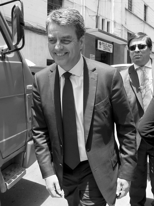 Roberto Azevedo, luego de una reunión con el vicecanciller boliviano, Juan Carlos Alurralde, en La Paz.  (archivo, enero de 2013) · Foto: Martín Alipaz, Efe