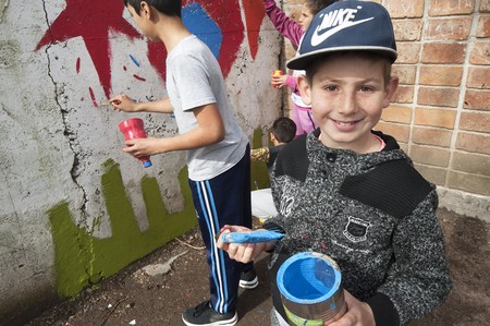 Festejo de los nueve años del programa Pelota al Medio a la Esperanza, en la escuela 271 de Cerro Norte.
· Foto: Federico Gutiérrez Festejo de los nueve años del programa Pelota al Medio a la Esperanza, en la escuela 271 de Cerro Norte.
· Foto: Federico Gutiérrez