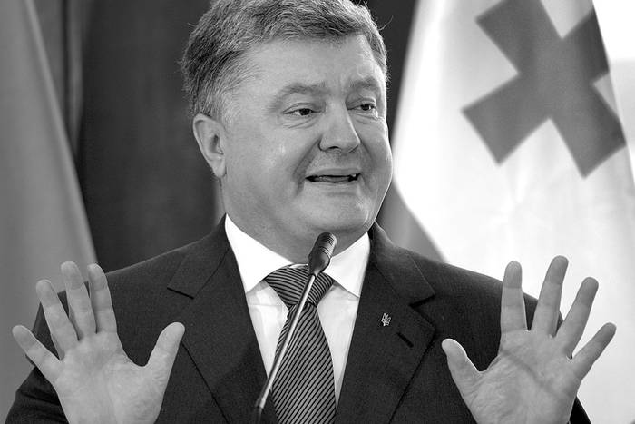 Petro Poroshenko, presidente de Ucrania, durante una ceremonia de firma de un acuerdo con su homólogo georgiano, el miércoles, en Tiflis, Georgia. Foto: Vano Shlamov, AFP