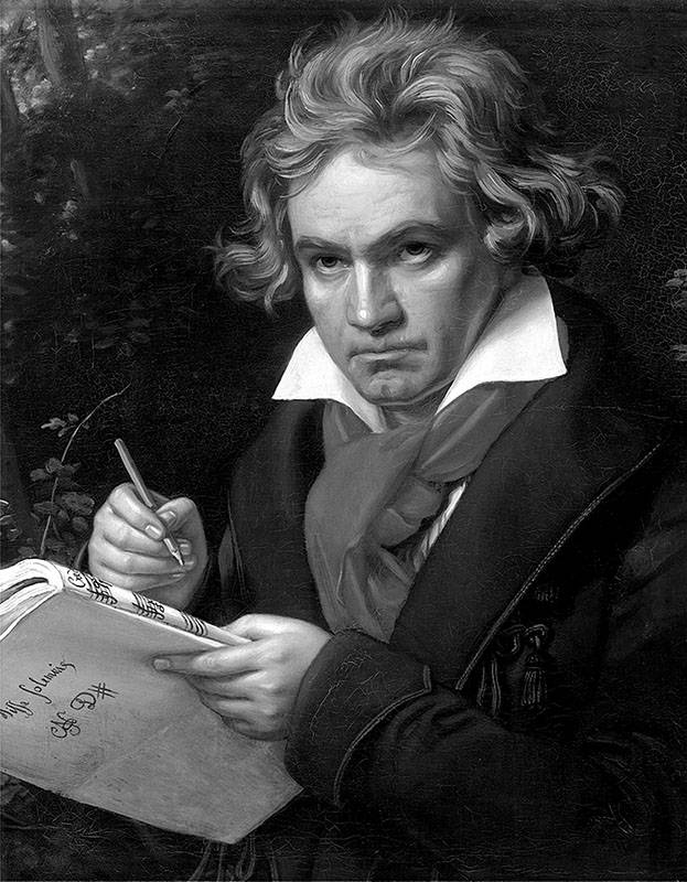 Ludwig van Beethoven. Retrato de Joseph Karl Stieler en 1820.