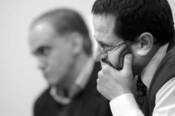 Marcelo Boado Martínez y Tabaré Fernández Aguerre, el viernes, en la Facultad de Ciencias Sociales Marcelo Boado Martínez y Tabaré Fernández Aguerre, el viernes, en la Facultad de Ciencias Sociales