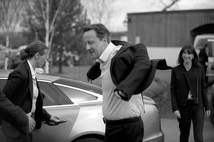 David Cameron, primer ministro británico, ayer, en Dumfries, Escocia. Foto: Andy Buchanan, Afp