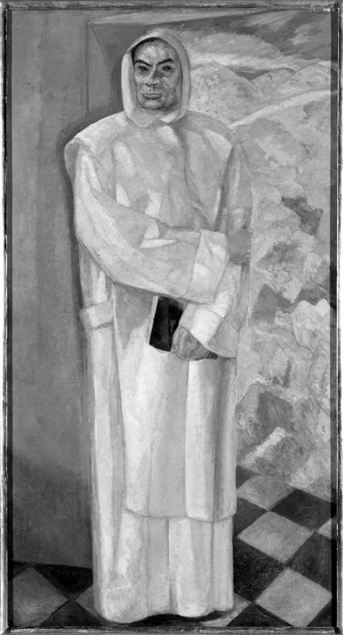 Rubén Darío vestido de monje, obra de Daniel Vázquez Díaz, 1914.